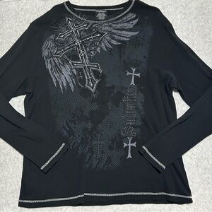 🚨 SOLD 🚨 Y2K No Boundaries Mens 2XL Thermal Shirt